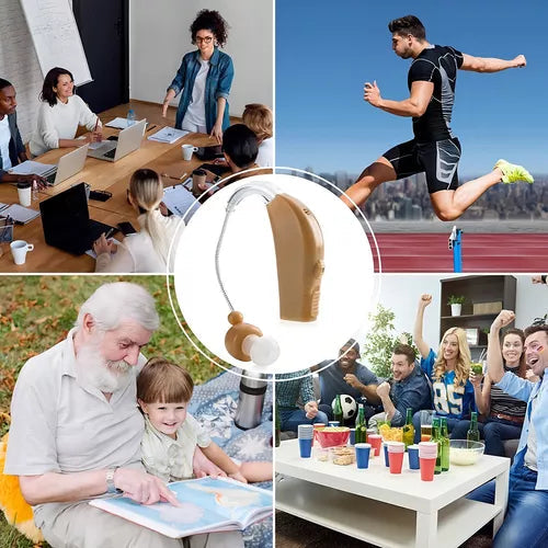 Amplificador Auditivo Recargable + Parches Desintoxicantes Kinoki