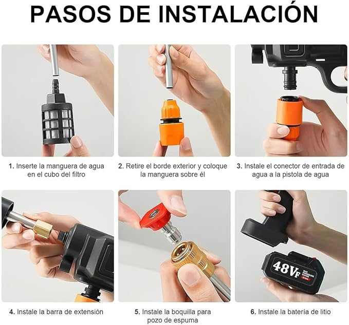 💦Olvídate de las mangueras y la suciedad difícil. 💦 Hidrolavadora Portátil a Presión con 2 baterías de 48v💦