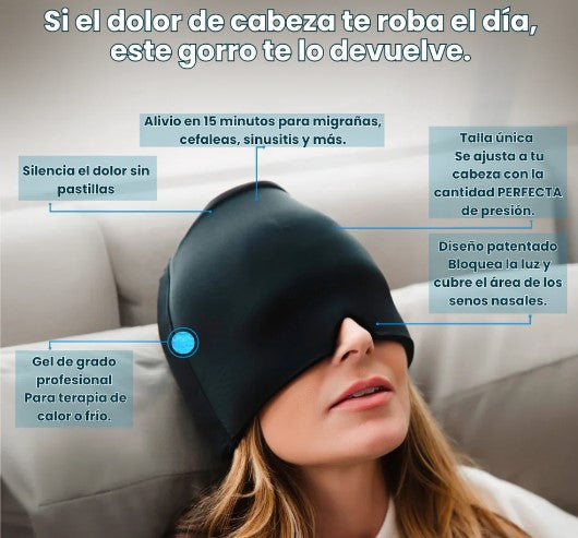 🧊 ¡Alivio inmediato para tus migrañas! – Gorro de Gel Icetherapy™