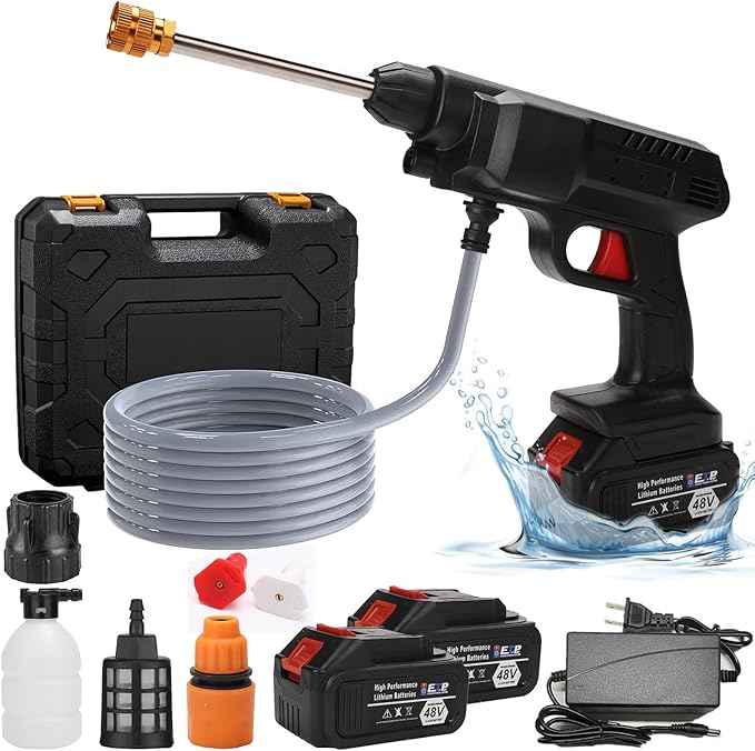 💦Olvídate de las mangueras y la suciedad difícil. 💦 Hidrolavadora Portátil a Presión con 2 baterías de 48v💦