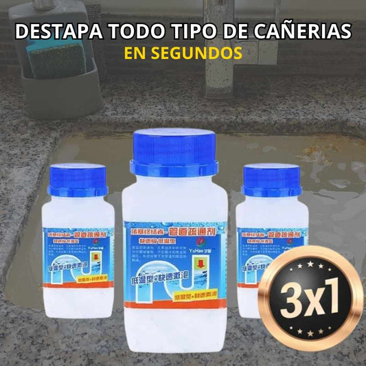 Destapa Cañerías Express 3x1 (270gr c/u) + Envío Gratis